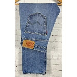 Levi's 501 Jeans Men's 36X29 Blue Denim Pants Workwear Faded Straight Button Fly